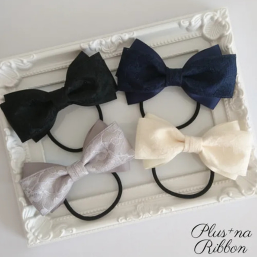 花柄レース✾リボンヘアゴム ヘアゴム Plus+na Ribbon 通販｜Creema 