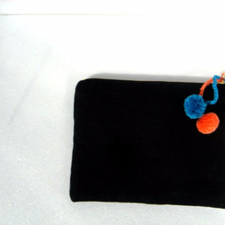 イニシャル刺繍のぺたんこポーチ「H」 5枚目の画像