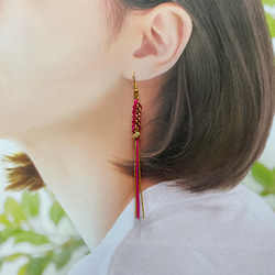 水引 吉祥結び シンプル モダン ピアス 『角結び・ロング