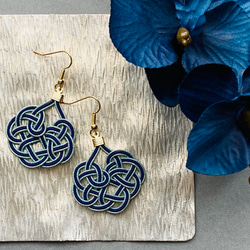 水引 袈裟結び ピアス 『結・YUI』大人 キレイ 個性的 松葉紫 ピアス