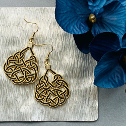 水引 袈裟結び ピアス 『結・YUI』大人 キレイ 個性的 松葉紫 ピアス