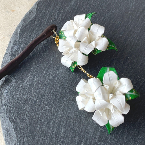 Silk Hana】No.41 ピンクの花のかんざし
