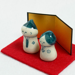 陶器の雛人形：ミニ 2枚目の画像