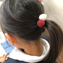 ヘアゴム  ぼんぼり かぎ編み 3枚目の画像