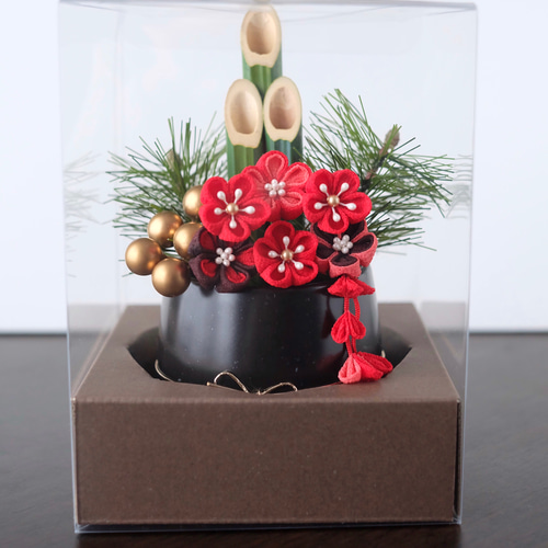 つまみ細工のミニ門松【2021華梅】 しめ縄・しめ飾り pöllö 通販