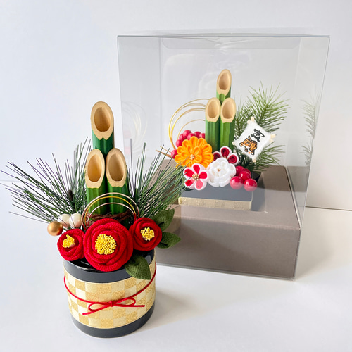 つまみ細工のミニ門松【華】 その他インテリア雑貨 pöllö 通販