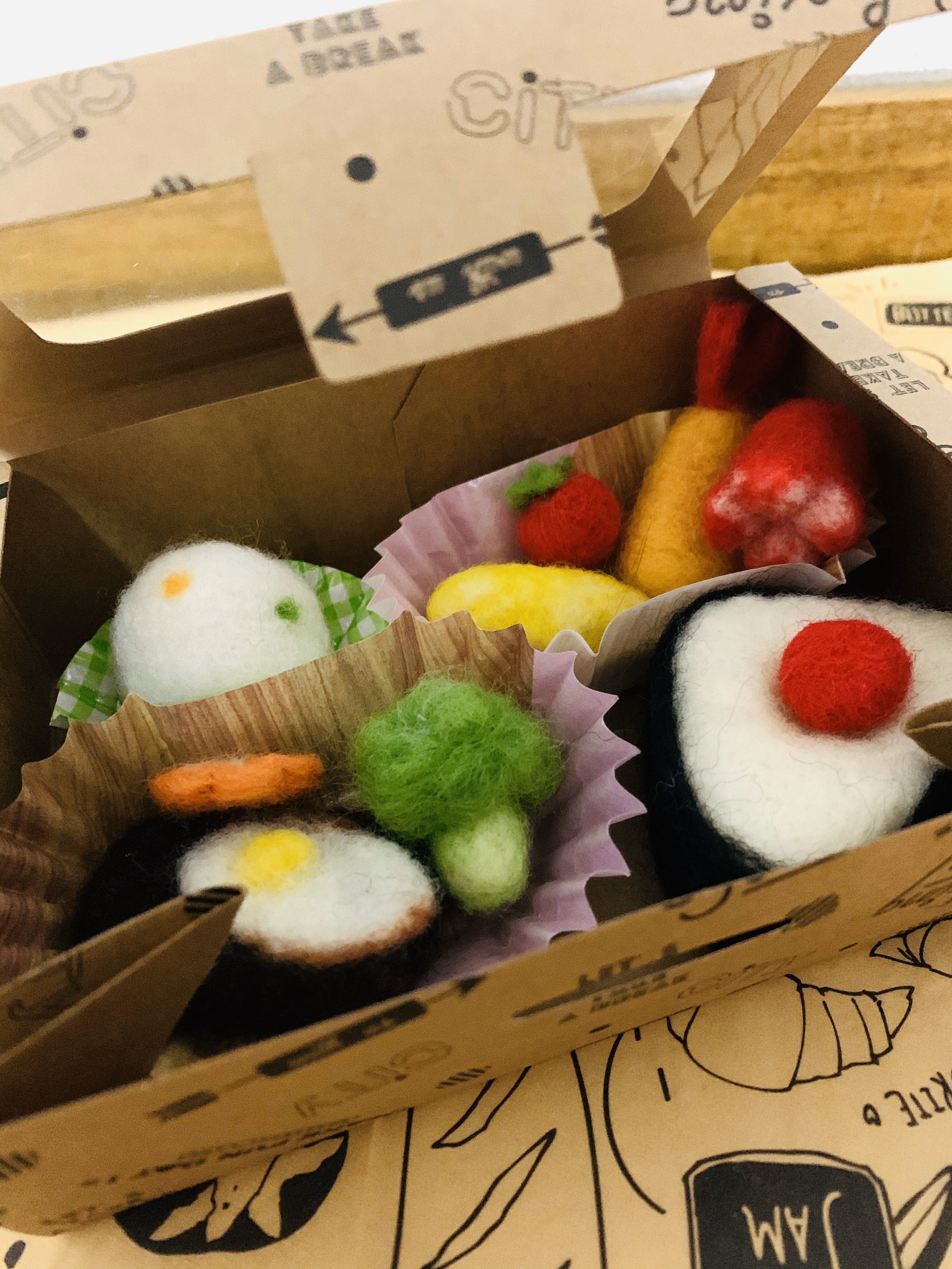 受注販売】羊毛フェルト おままごと お弁当セット 羊毛フェルト