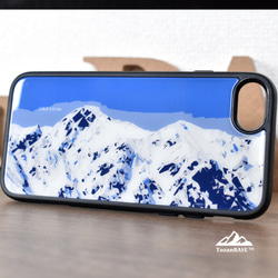 五竜岳 武田菱 日本 iphone スマホケース アウトドア 登山 山  ブルー 4枚目の画像