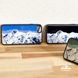 五竜岳 武田菱 日本 iphone スマホケース アウトドア 登山 山  ブルー 5枚目の画像