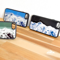 五竜岳 武田菱 日本 iphone スマホケース アウトドア 登山 山  ネイビーブラック 4枚目の画像