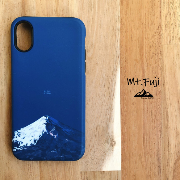 富士山 iphone スマホケース アウトドア 登山 山 青 ブルー 5枚目の画像