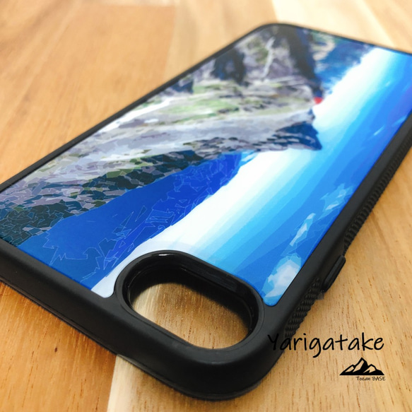 槍ヶ岳 iphone スマホケース アウトドア 登山 山 ブルー ネイビー 3枚目の画像