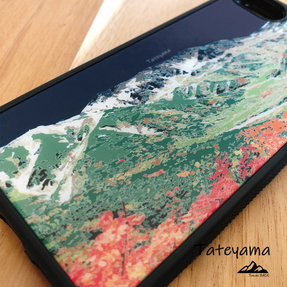 立山 iphone スマホケース アウトドア 登山 山 ネイビー 紺 2枚目の画像