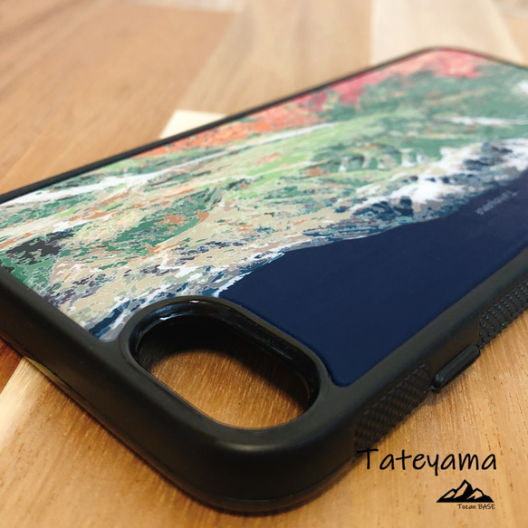 立山 iphone スマホケース アウトドア 登山 山 ネイビー 紺 3枚目の画像