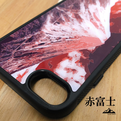 赤富士 紅富士 富士山 iphone スマホケース 縁起が良い 登山 山 赤 