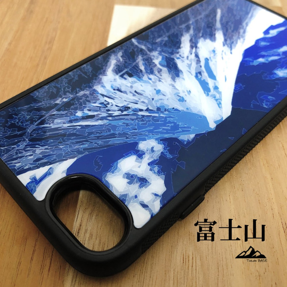 富士山 iphone スマホケース アウトドア 登山 山 ブルー ネイビー 3枚目の画像