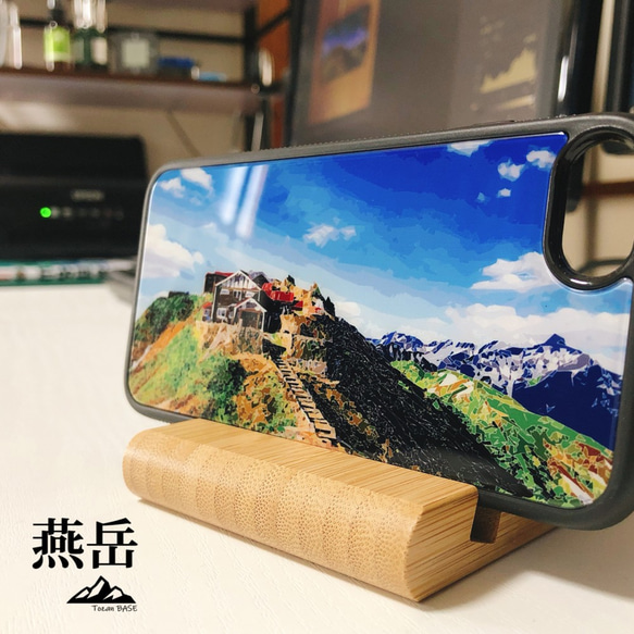 燕岳 燕山荘 iphone スマホケース アウトドア 山小屋 登山 山 北アルプス ブルー 青 4枚目の画像