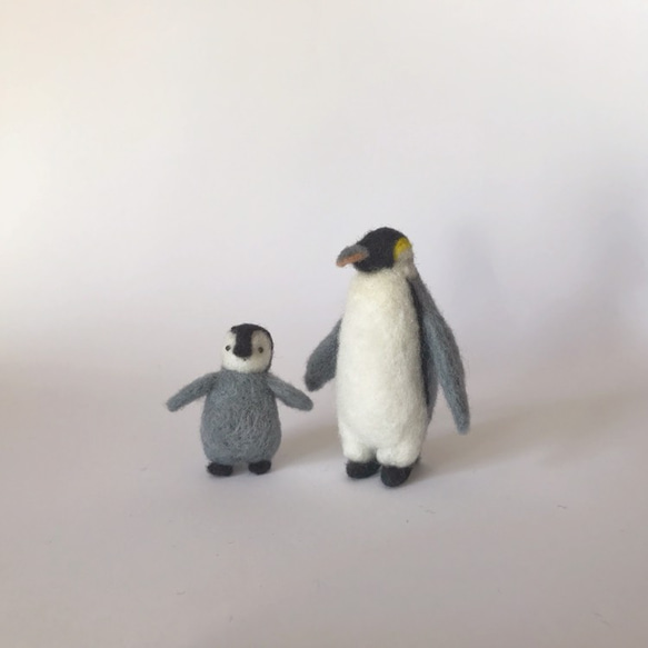 ペンギンの親子　羊毛フェルト 羊毛フェルト ペンギン親子 羊毛フェルト ちゃんぷるー 通販 8448994