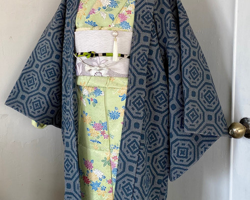 正絹 単衣 塩沢紬 未使用 C340正絹 単衣 本塩沢 塩沢紬 極