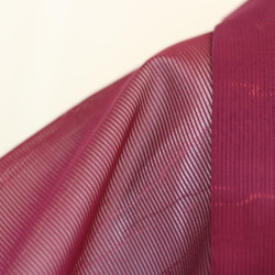 新品 正絹 単衣 女物 長羽織 赤紫色 絽紗 2枚目の画像