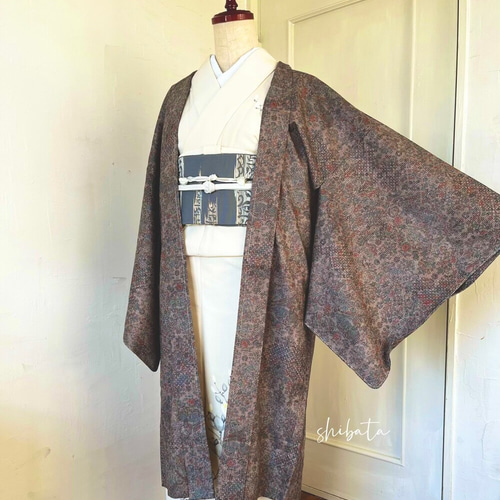 新品 正絹 単衣 女物 長羽織 薄茶 着物 haori しば田（お休み） 通販 