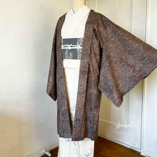 新品 正絹 単衣 女物 長羽織 薄茶 着物 haori しば田（お休み） 通販 