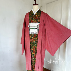 新品 正絹 単衣 女物 長羽織 鮫小紋 着物 haori しば田（お休み