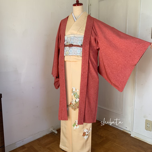 新品 正絹 単衣 女物 長羽織 鮫小紋 着物 haori しば田 通販｜Creema