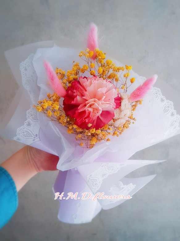 【HMD.Flowers】《精選俏皮色系》乾燥花束 情人節 花禮 第4張的照片