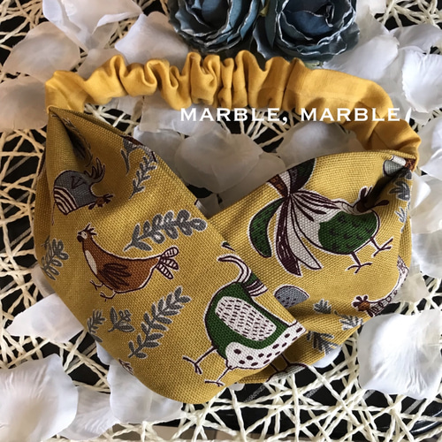 ニワトリさんターバン 痛くならないヘアバンド クロスターバン