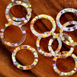 ◆全品送料無料◆Clear ring charm クリアカラー ドーナツ型 リングチャーム 2枚目の画像