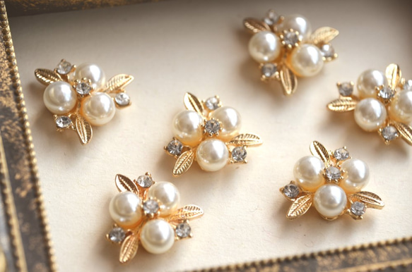 ◇送料無料◇pearl flower パールフラワー カボション デコパーツ 