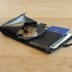 <高級革>イタリアレザー使用の薄いミニ財布！キャメル色 4枚目の画像