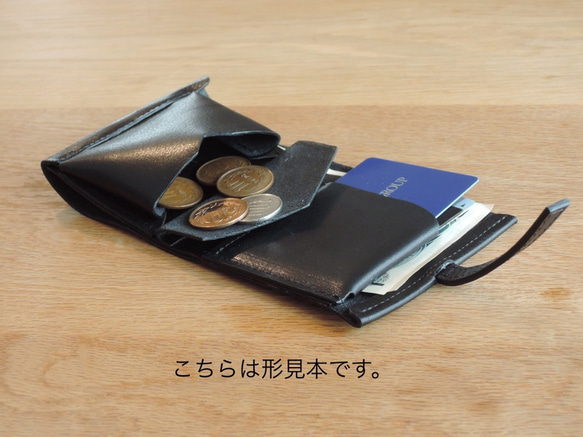<高級革>イタリアレザー使用の薄いミニ財布！グレージュ色 5枚目の画像