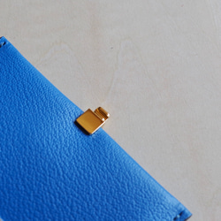 <高級革>フランスレザー使用コンパクト財布(ライトブルー) 8枚目の画像