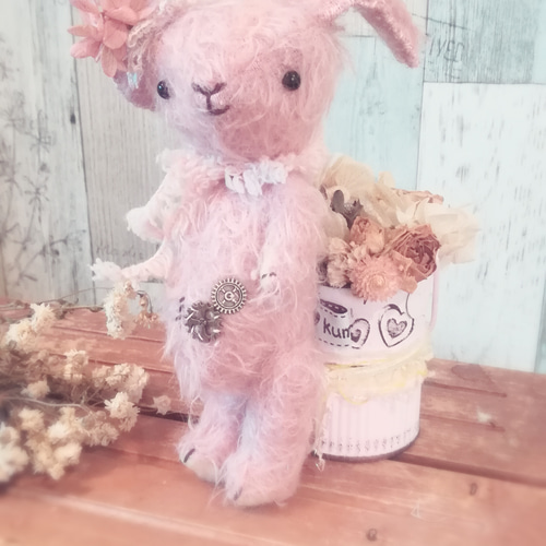 手作りテディベアうさちゃん ベーシッククラスで作るぬいぐるみ ①白うさぎさん 可愛いテディ