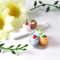 ミニチュアフード♡5種のカラフルフルーツカップケーキ 5枚目の画像