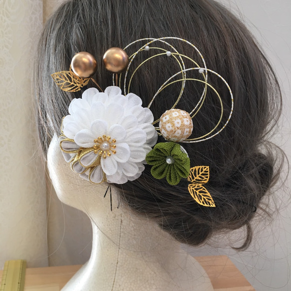 つまみ細工 髪飾り【のどか】シンプル 卒業式 卒業式髪飾り 袴 水引き