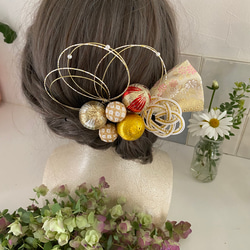 髪飾り　和玉飾り　リボン　卒業式　卒業式髪飾り　袴　水引き　成人式用髪飾り　和装　結婚式　ヘアアクセ　色打掛　ヘア飾り 3枚目の画像