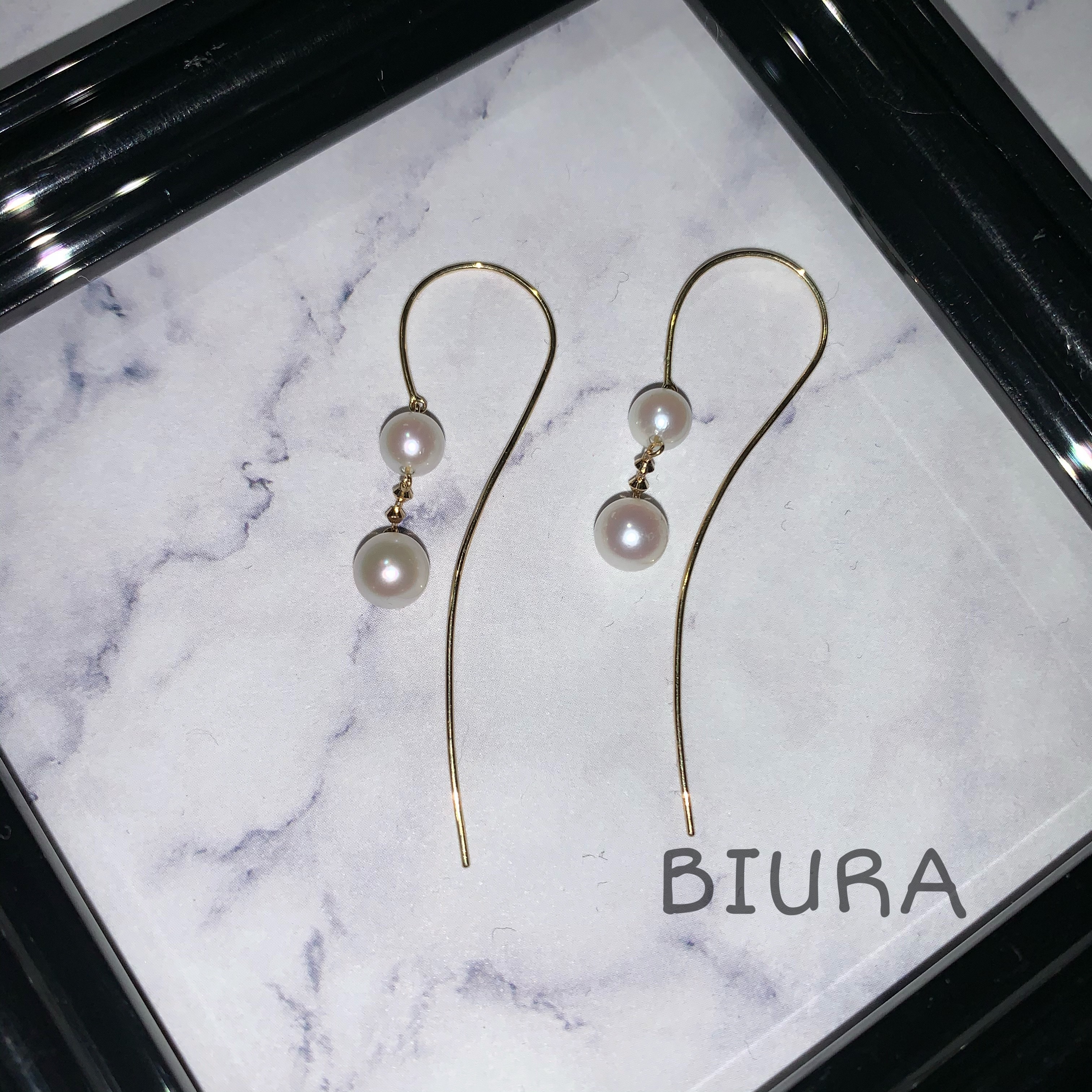 K18 YG あこやパールピアス