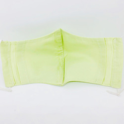 【SALE】ポケット付き ふんわり春マスク スプリンググリーンの薄手コットン メロンシャーベット淡いライム系の緑色 4枚目の画像