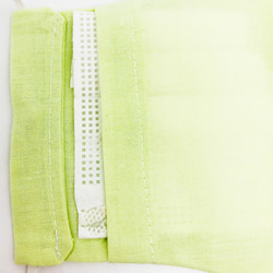 【SALE】ポケット付き ふんわり春マスク スプリンググリーンの薄手コットン メロンシャーベット淡いライム系の緑色 5枚目の画像