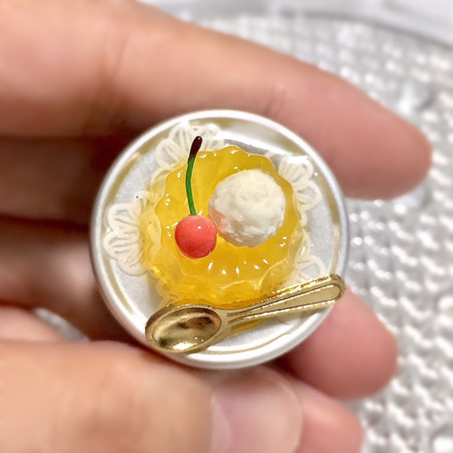 ミニチュアみかんゼリーのピルケース(小物入れ)♡スイーツデコ、昭和