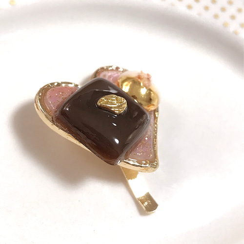 チョコレートポニーフック♡ハート、スイーツデコ、バレンタイン