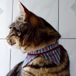【送料無料】◆猫おしゃれシャツ襟首輪◆リバティ yoshie◆ 4枚目の画像