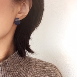 1点もの！ソーダライトピアス~connect stainless pierced earrings sodalite~ 4枚目の画像