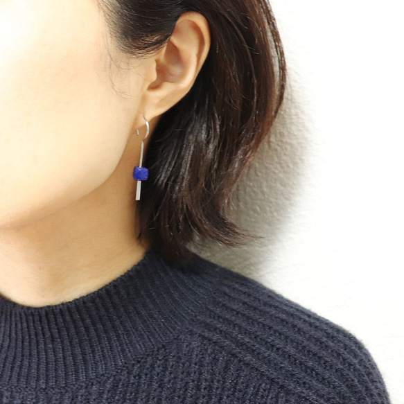 ステンレス×ラピスラズリピアス~plus stainless pierces lapis lazuli~ 3枚目の画像