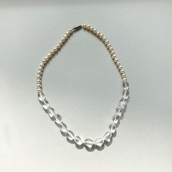 オーダー制作受付中！knot pearl & quartz necklace~frosted~ 2枚目の画像