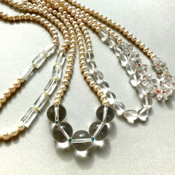 オーダー制作受付中！knot pearl & quartz necklace~frosted~ 8枚目の画像