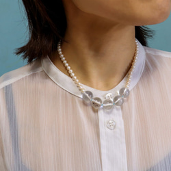 オーダー制作受付中！knot pearl & quartz necklace~polka dots~ 3枚目の画像